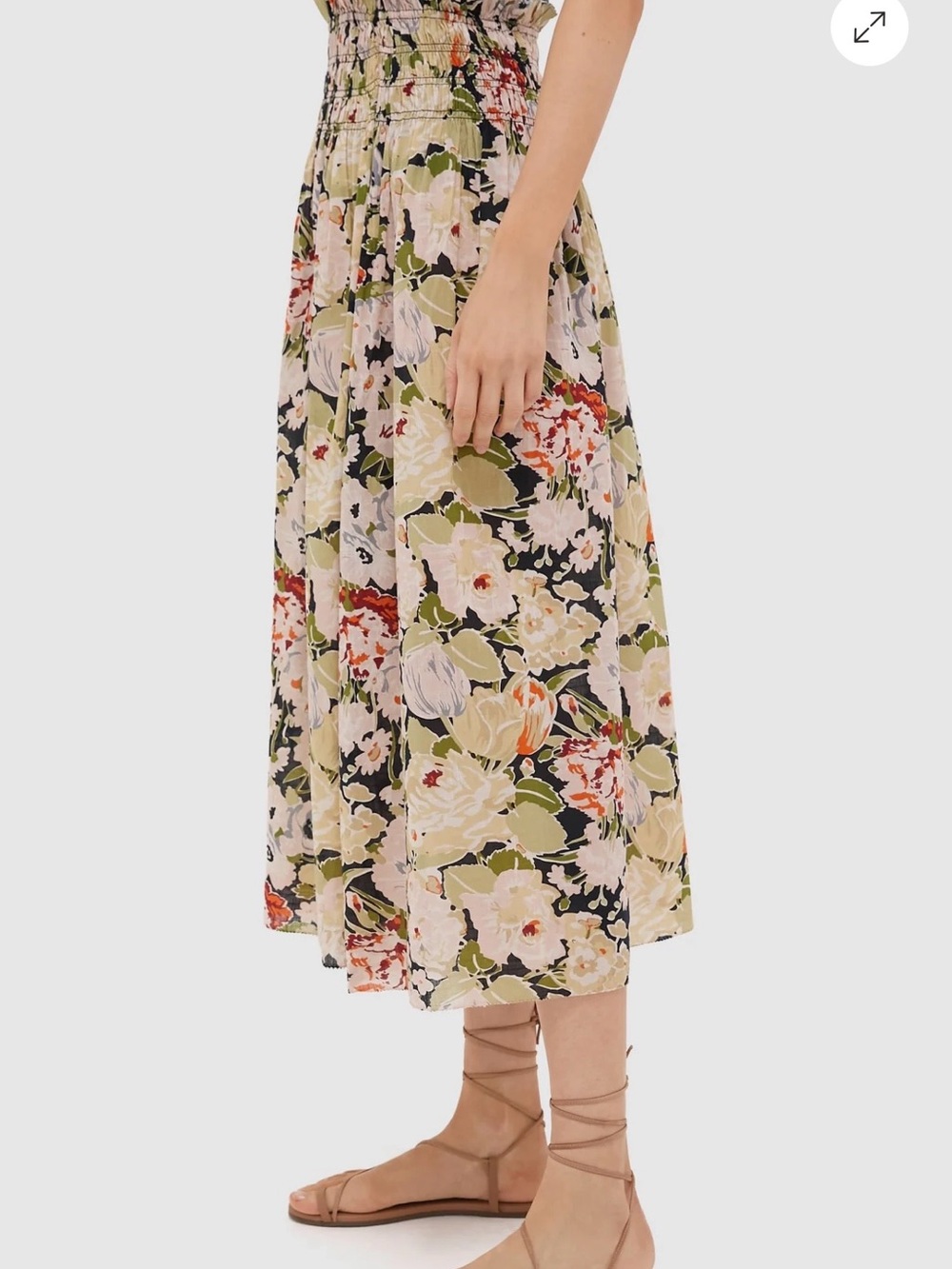 Tuckernut THE GREAT Vintage Rose The Canary Skirt Floral Smocked Waist Size 0 - Picture 3 of 10